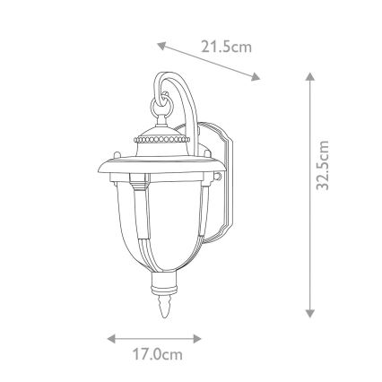 Elstead STL2-S-WB - Екстериорен аплик ST LOUIS 1xE27/100W/230V IP44