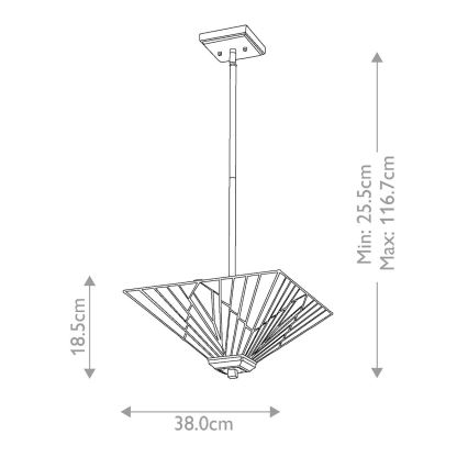 Elstead - Висящ полилей ALDERLEY 2xE27/60W/230V