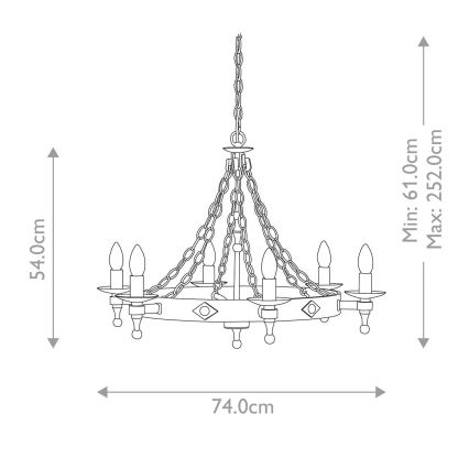 Elstead - Пендел WARWICK 6xE14/60W/230V