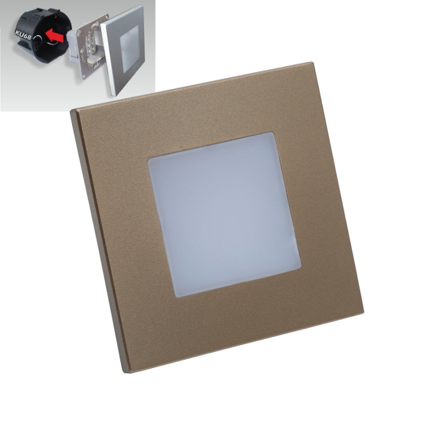 Emithor 48334 - LED Лампа за стълбище STEP LIGHT LED/1W/230V златиста