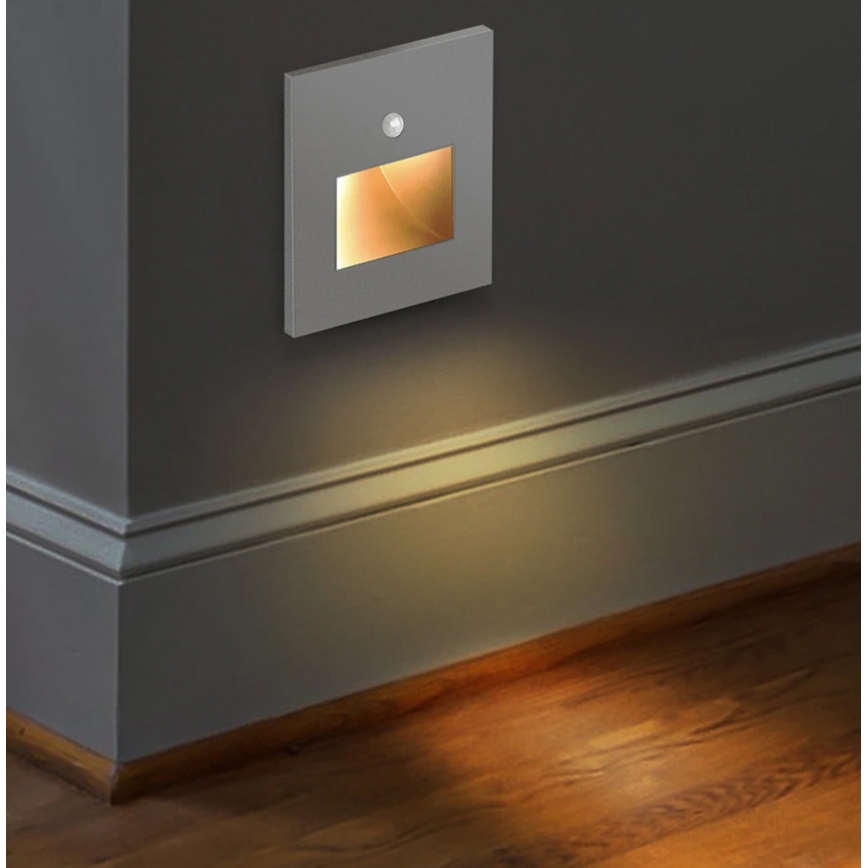 Emithor 70416 - LED Лампа за стълбище със сензор SUNNY LED/1W/230V 4000K сива