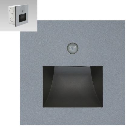 Emithor 70416 - LED Лампа за стълбище със сензор SUNNY LED/1W/230V 4000K сива