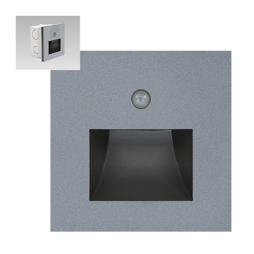 Emithor 70416 - LED Лампа за стълбище със сензор SUNNY LED/1W/230V 4000K сива