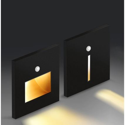 Emithor 70418 - LED Лампа за стълбище със сензор SUNNY LED/1W/230V 4000K черна