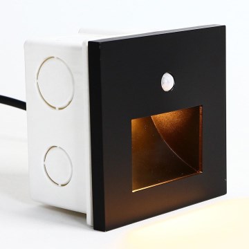 Emithor 70418 - LED осветително тяло за стълби с сензор SUNNY LED/1W/230V 4000K черно