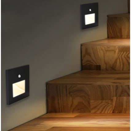 Emithor 70418 - LED осветително тяло за стълби с сензор SUNNY LED/1W/230V 4000K черно