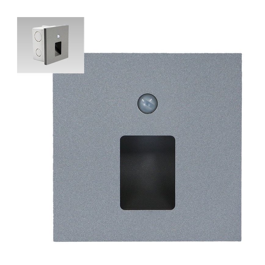 Emithor 70422 - LED Лампа за стълбище със сензор VIX LED/1W/230V 4000K сива
