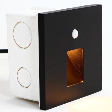Emithor 70424 - LED осветително тяло за стълби с сензор VIX LED/1W/230V 4000K черно