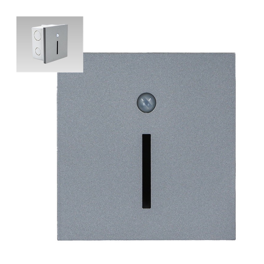 Emithor 70428 - LED Лампа за стълбище със сензор LINE LED/1W/230V 4000K сива