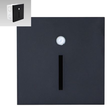 Emithor 70430 - LED Лампа за стълбище със сензор LINE LED/1W/230V черна