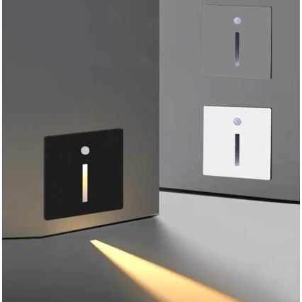 Emithor 70430 - LED осветително тяло за стълби с сензор LINE LED/1W/230V черно