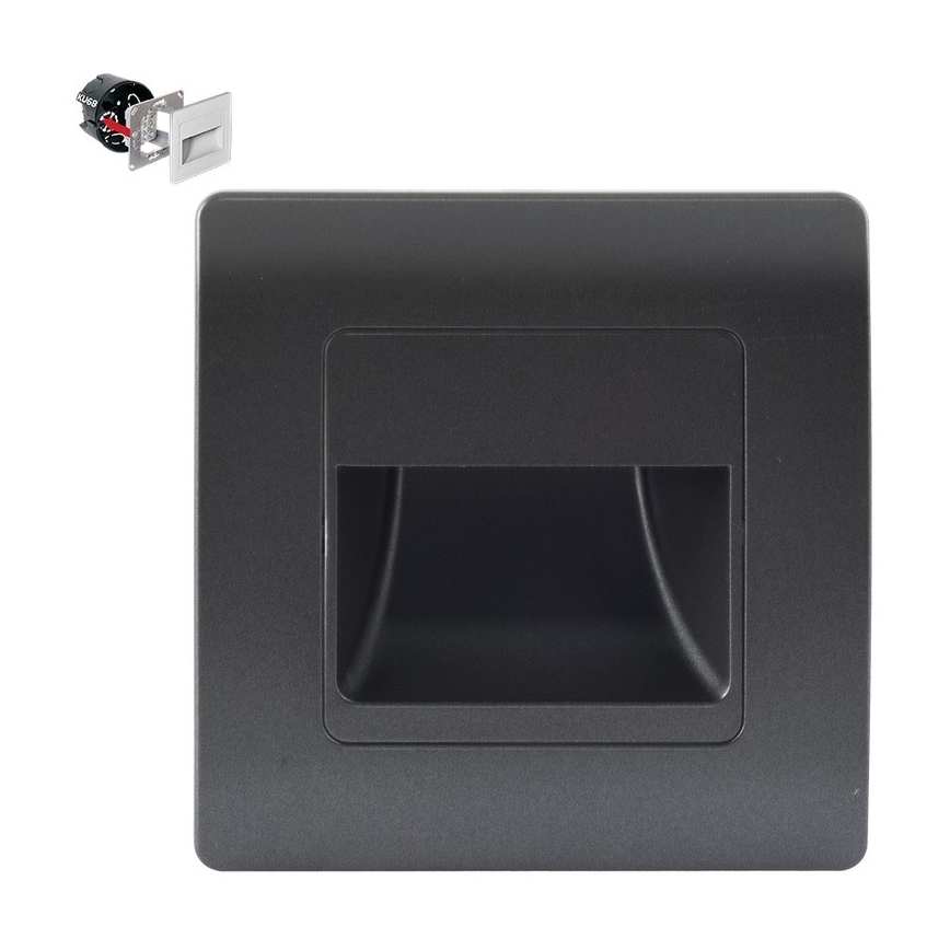 Emithor 70438 - LED Лампа за стълбище STEP LIGHT LED/1W/230V 4000K черен