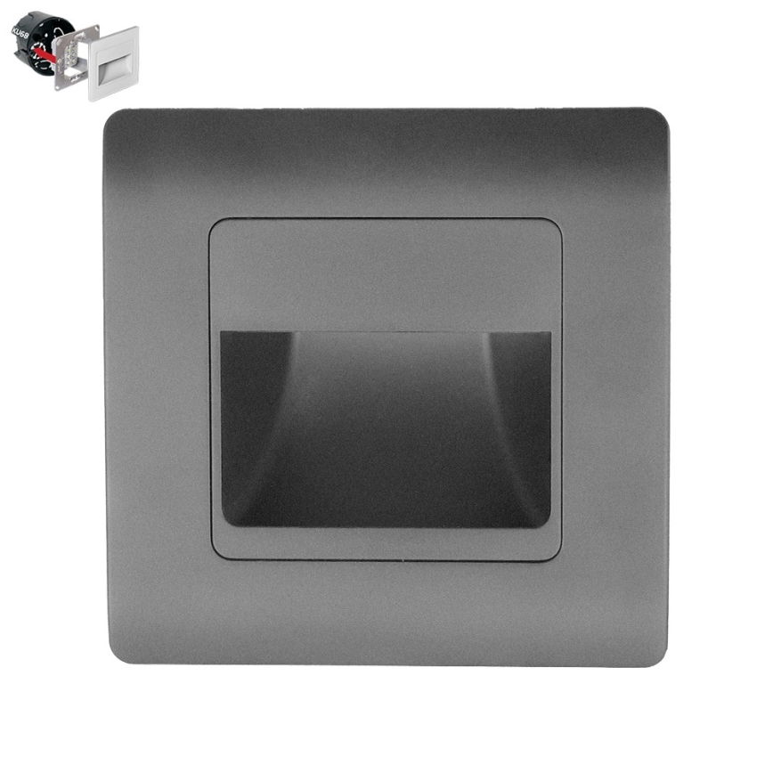 Emithor 70439 - LED Лампа за стълбище STEP LIGHT LED/1W/230V антрацит