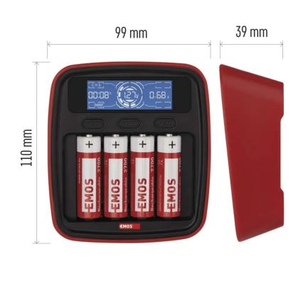 Зарядно устройство за батерии с LCD дисплей 4xAA/AAA 5V