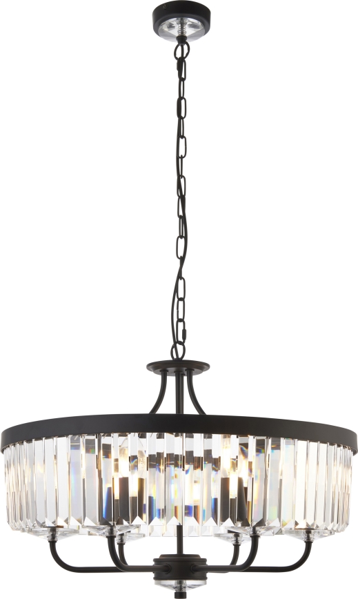 Endon 100711 - Полилей на верига CHESTERFIELD 6xE14/6W/230V pr. 55 cm черен