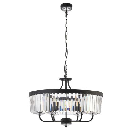 Endon 100711 - Полилей на верига CHESTERFIELD 6xE14/6W/230V pr. 55 cm черен