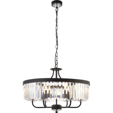 Endon 100711 - Полилей на верига CHESTERFIELD 6xE14/6W/230V pr. 55 cm черен