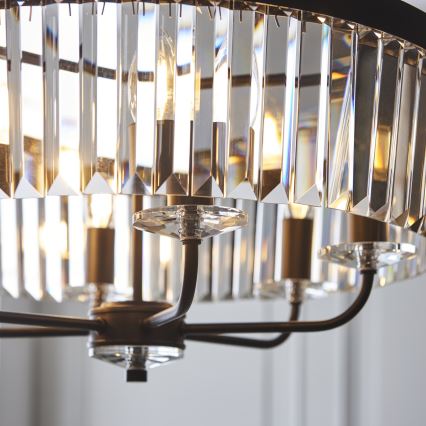 Endon 100711 - Полилей на верига CHESTERFIELD 6xE14/6W/230V pr. 55 cm черен