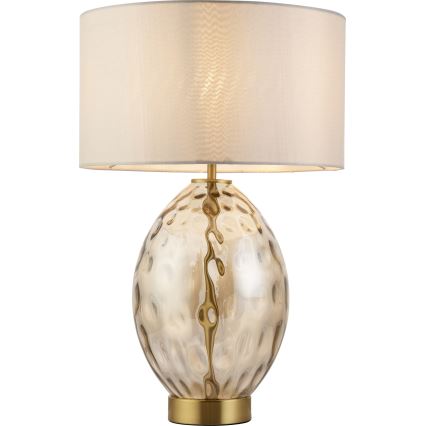 Endon 101150 - Димируема настолна лампа ERIN 1xE27/10W/230V бяла/месинг/опушено бежова