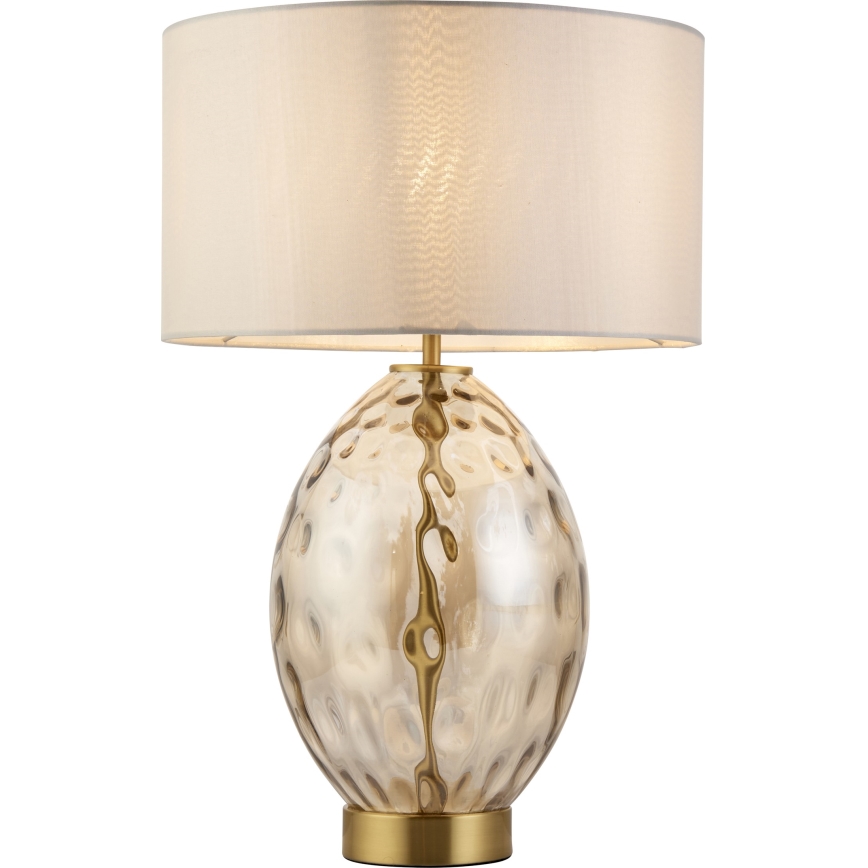 Endon 101150 - Димируема настолна лампа ERIN 1xE27/10W/230V бяла/месинг/опушено бежова