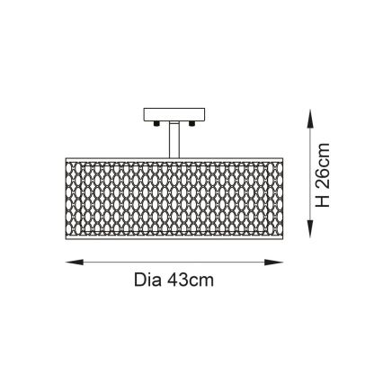 Endon 101568 - Полилей за повърхностен монтаж CORDERO 3xE27/10W/230V златист