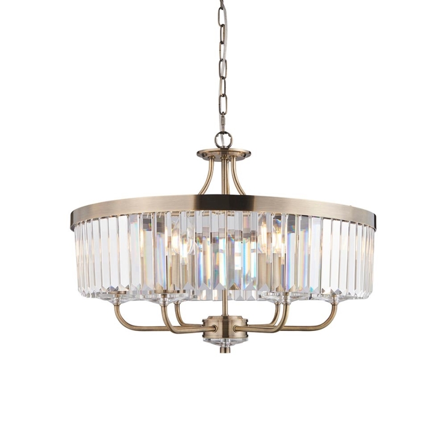 Endon 102505 - Полилей на верига 6xE14/6W/230V, диам. 55 см, месинг