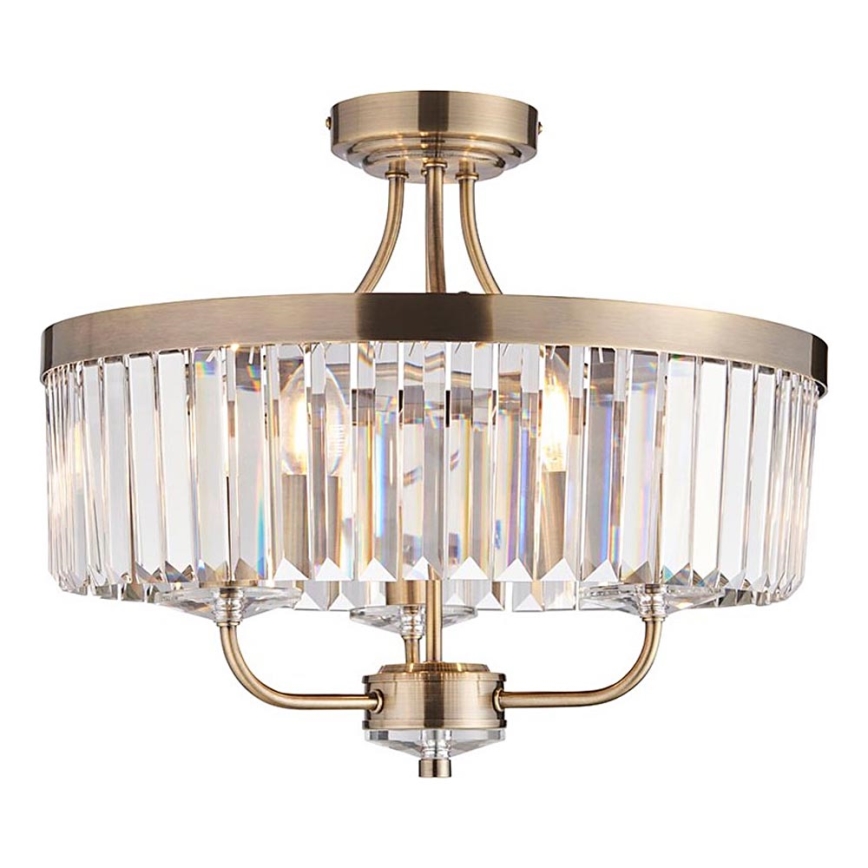 Endon 102506 - Полилей за повърхностен монтаж CHESTERFIELD 3xE14/6W/230V Ø 45 см месинг