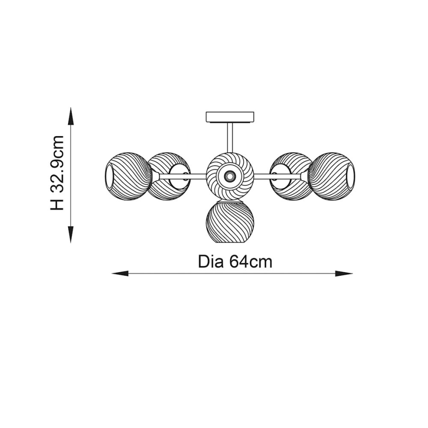 Endon 104050 - Висящ полилей ALLEGRA 6xE14/7W/230V лъскав хром/прозрачен
