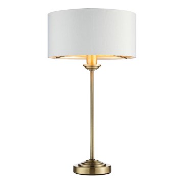 Endon 104054 - Настолна лампа HIGHCLERE 1xE14/7W/230V бял/месинг Ø 25 cm