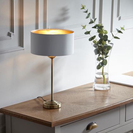 Endon 104054 - Настолна лампа HIGHCLERE 1xE14/7W/230V бял/месинг Ø 25 cm