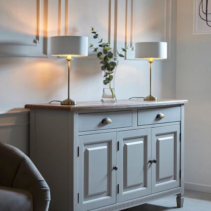 Endon 104054 - Настолна лампа HIGHCLERE 1xE14/7W/230V бял/месинг Ø 25 cm