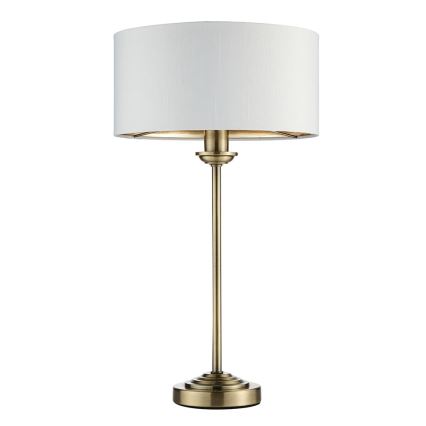 Endon 104054 - Настолна лампа HIGHCLERE 1xE14/7W/230V бял/месинг Ø 25 cm