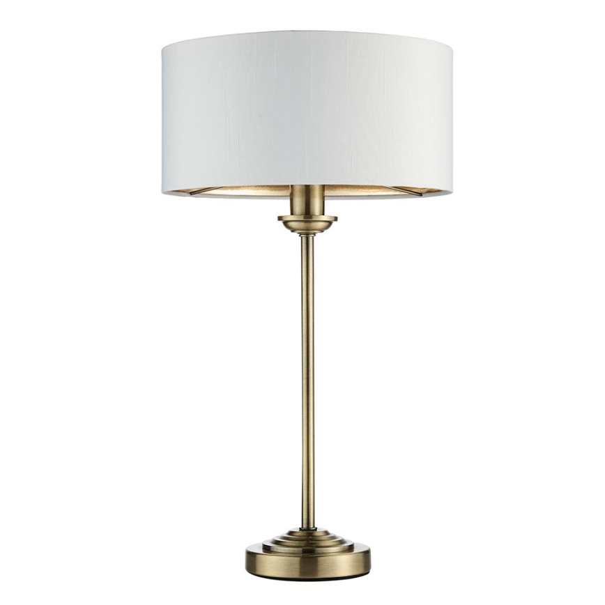 Endon 104054 - Настолна лампа HIGHCLERE 1xE14/7W/230V бял/месинг Ø 25 cm