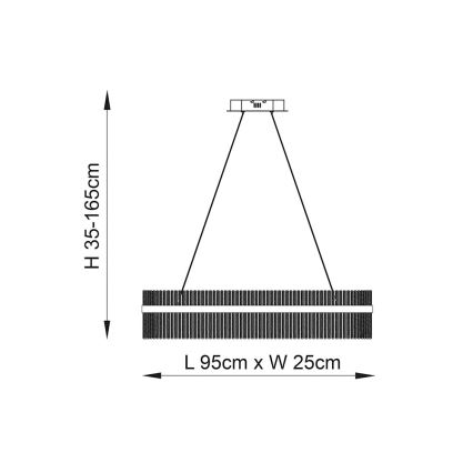 Endon 104082 - LED димируем полилей на кабел ADRIEL LED/47W/230V 3000K златен/прозрачен