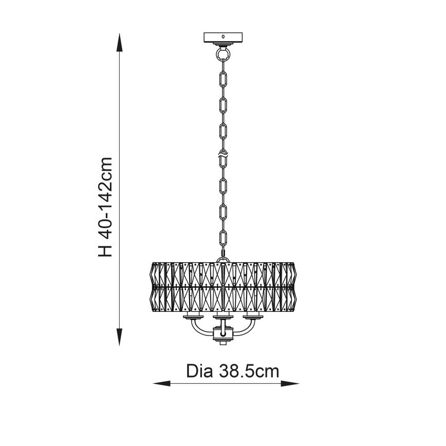 Endon 104466 - Пендел CLIFTON 3xE14/6W/230V лъскав хром/прозрачен Ø 38,5 cm