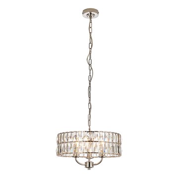 Endon 104466 - Пендел CLIFTON 3xE14/6W/230V лъскав хром/прозрачен Ø 38,5 cm