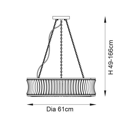 Endon 104528 - Полилей на верига 6xE14/6W/230V лъскав хром