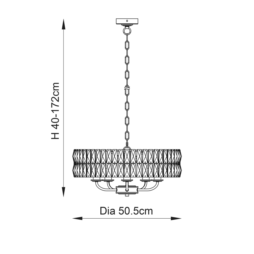 Endon 106244 - Полилей на верига CLIFTON 5xE14/6W/230V месинг/прозрачно