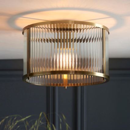 Endon 106265 - Таванно осветително тяло RIDGETON 1xE27/10W/230V, месинг