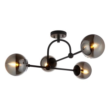 Endon 106662 - Полилей за повърхностен монтаж ONTARIO 4xE14/7W/230V черен/опушен