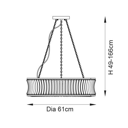 Endon 106811 - Полилей на верига 6xE14/6W/230V златист