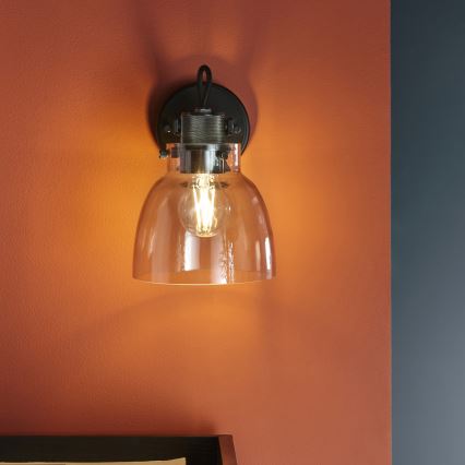 Endon 107011 - Стенно насочваемо спот осветително тяло URBAN 1xE27/10W/230V черно/опушено черно