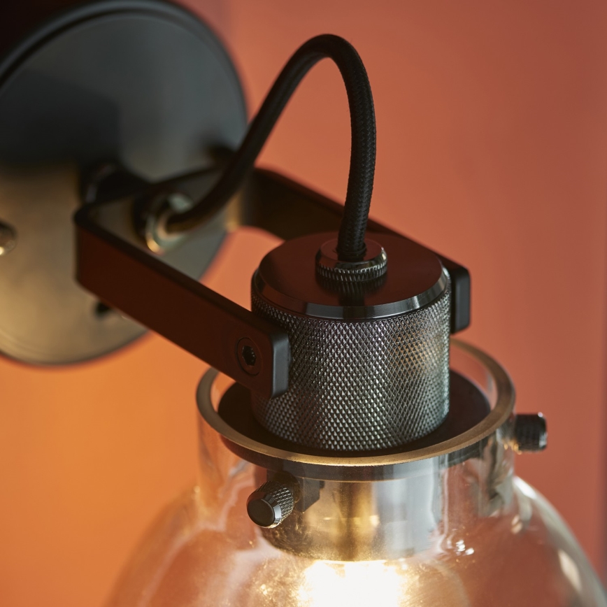 Endon 107011 - Стенно насочваемо спот осветително тяло URBAN 1xE27/10W/230V черно/опушено черно