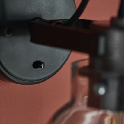 Endon 107011 - Стенно насочваемо спот осветително тяло URBAN 1xE27/10W/230V черно/опушено черно