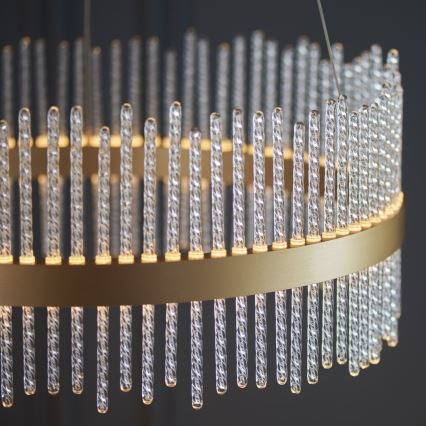 Endon 107671 - LED Димируем пендел ADRIEL LED/41W/230V 3000K Ø 51 см златист/прозрачен