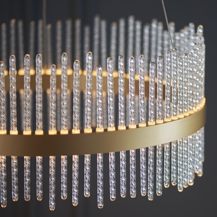 Endon 107671 - LED Димируем пендел ADRIEL LED/41W/230V 3000K Ø 51 см златист/прозрачен