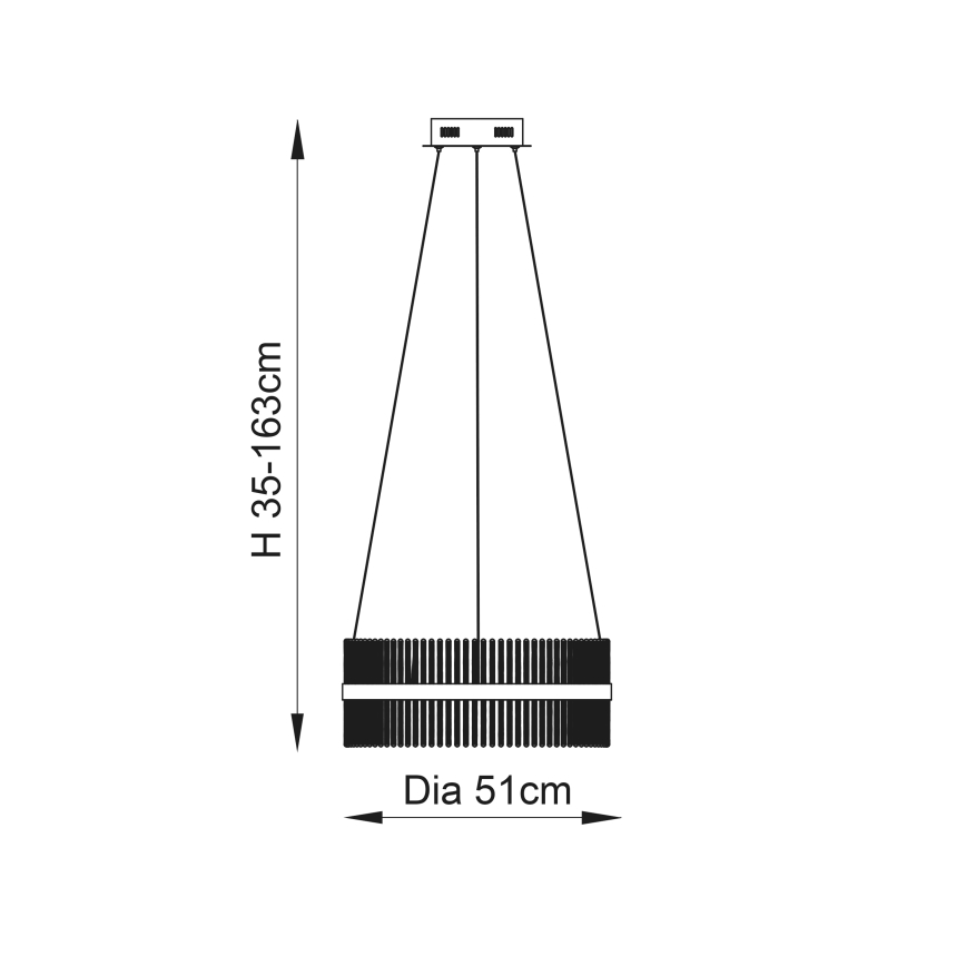 Endon 107671 - LED Димируем пендел ADRIEL LED/41W/230V 3000K Ø 51 см златист/прозрачен