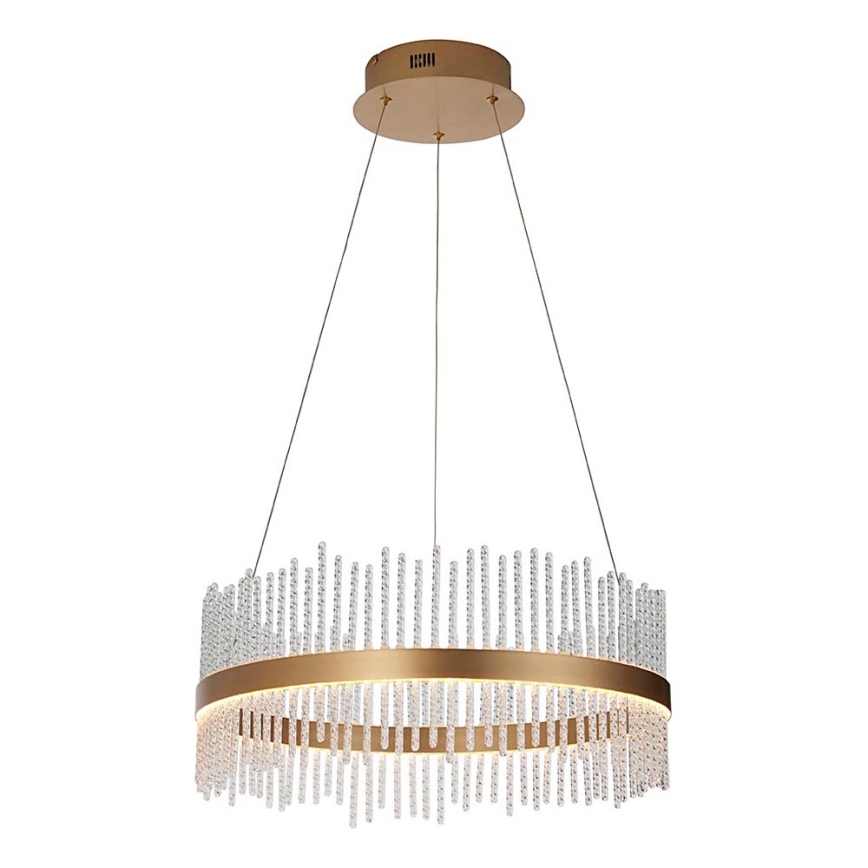 Endon 107671 - LED Димируем пендел ADRIEL LED/41W/230V 3000K Ø 51 см златист/прозрачен