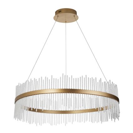 Endon 107672 - LED димируема люстра на кабел ADRIEL LED/83W/230V 3000K Ø 89 cm златиста/прозрачна