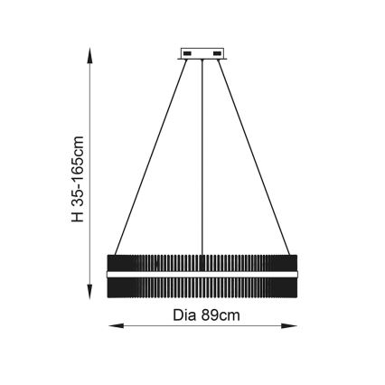 Endon 107672 - LED димируема люстра на кабел ADRIEL LED/83W/230V 3000K Ø 89 cm златиста/прозрачна